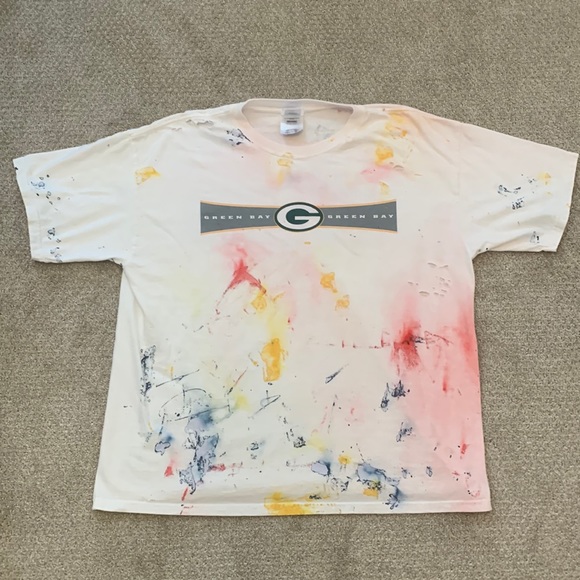 Vintage Adidas Green Bay packers Men’s XL t-shirt trashed and distressed - Picture 1 of 10